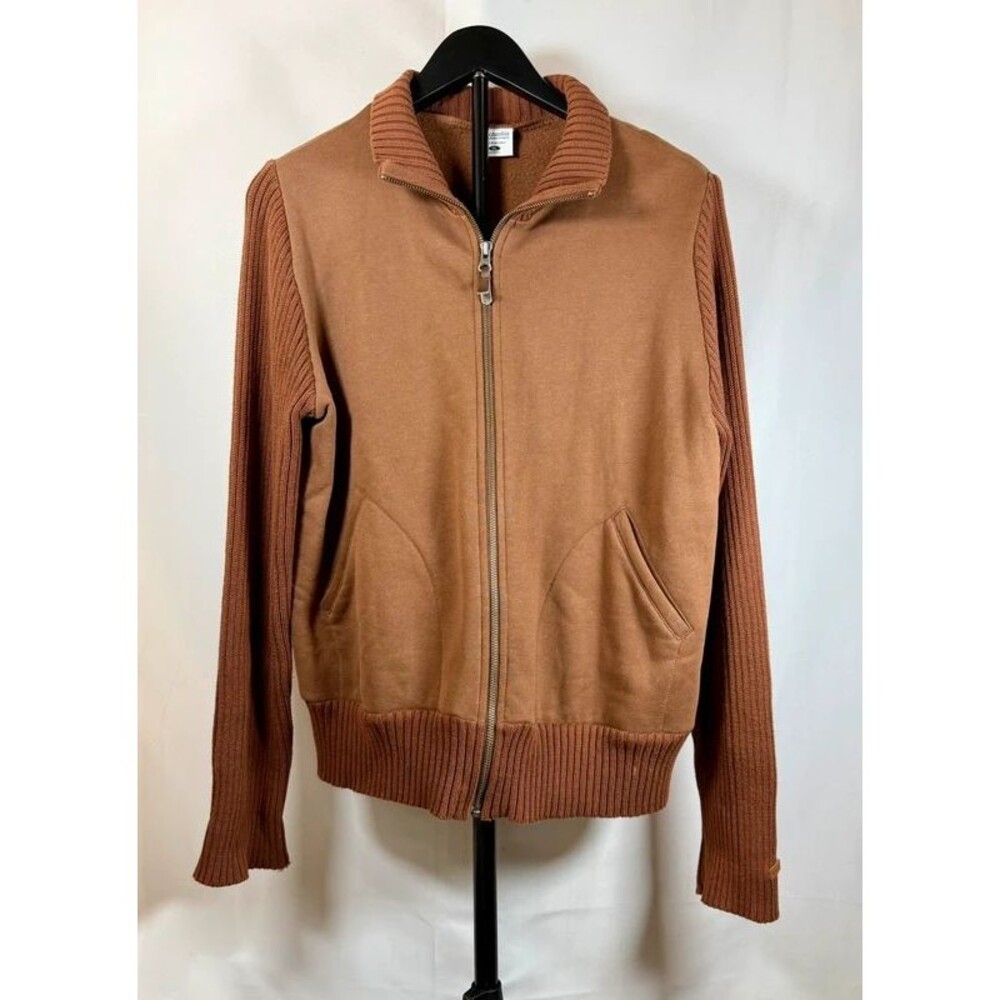 Columbia Sportswear Brown Full Zip Knit Sleeve Jacket Women’s XL